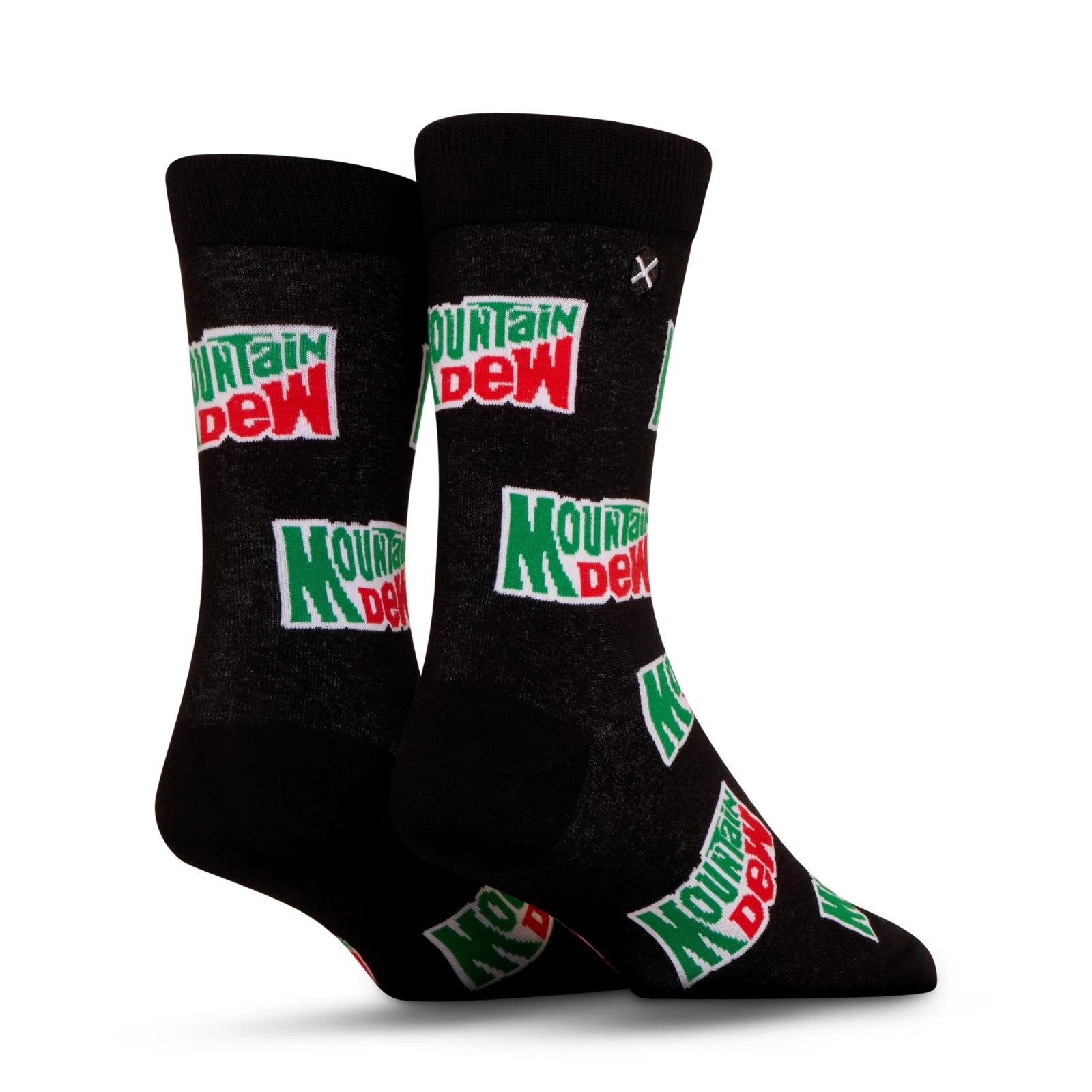 Mountain Dew Crew Socks 2 Pair Novelty Soda Graphic Unisex Men Women