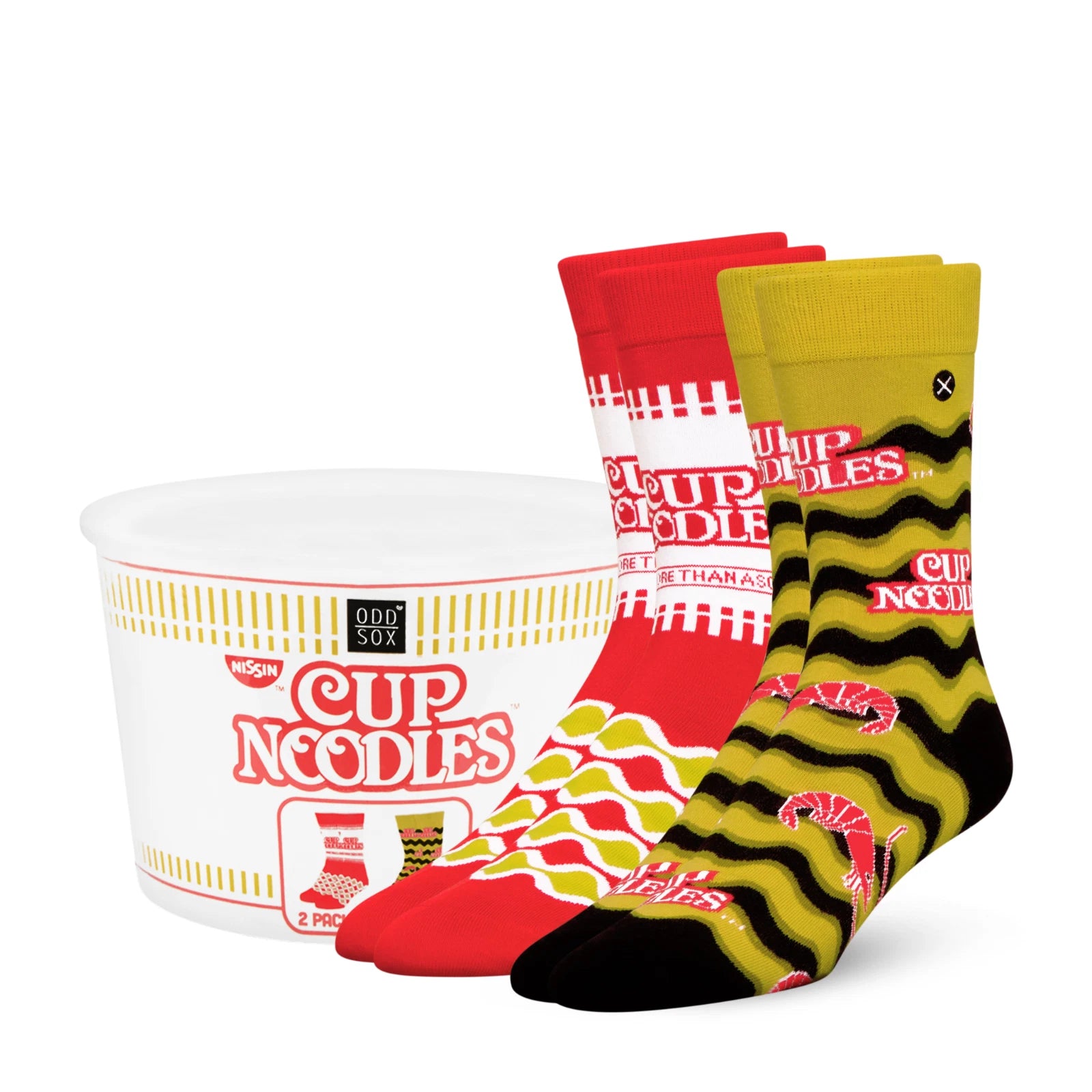 OddSox Cup Noodles Crew Socks 2 Pack Unisex Gift Socks
