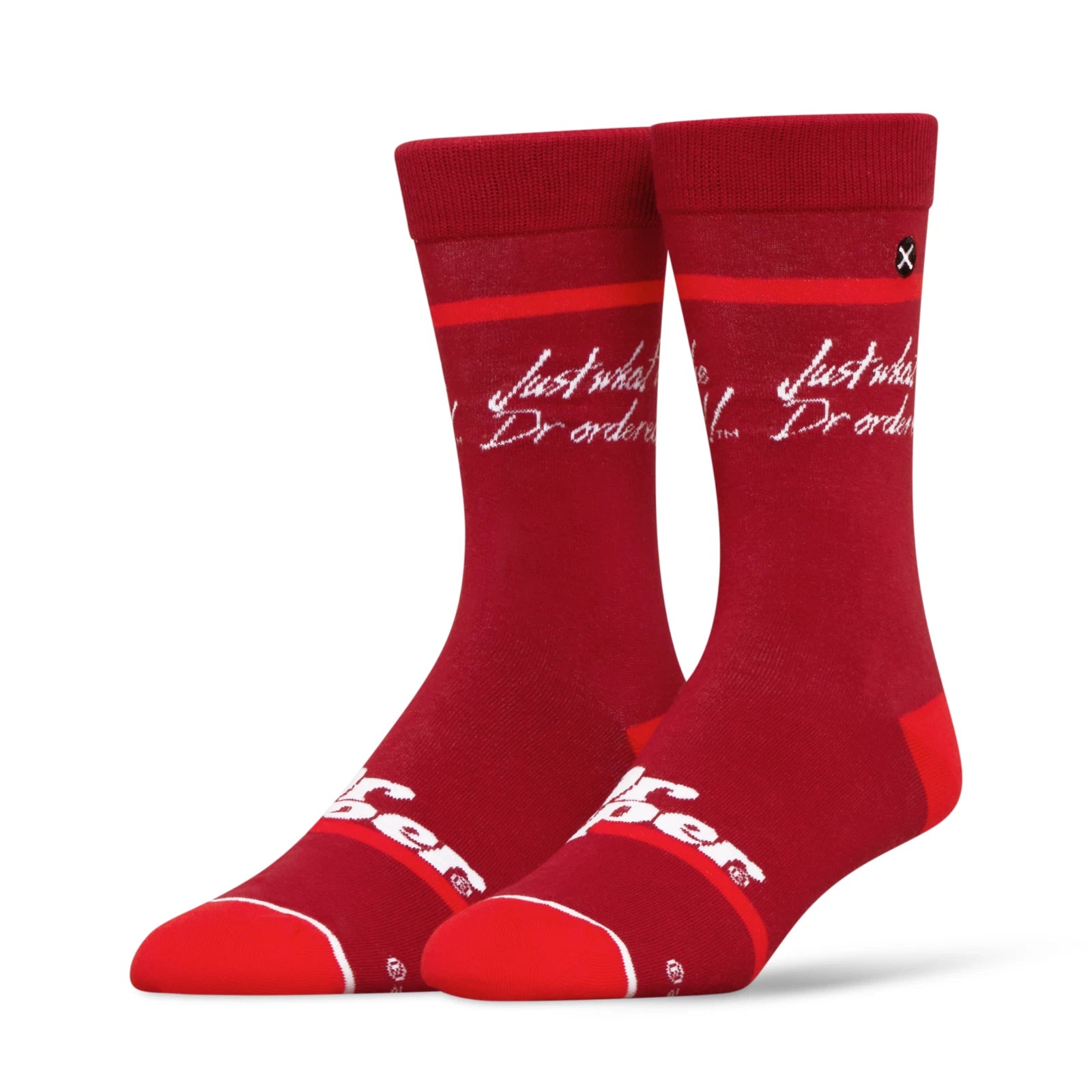 Dr Pepper Crew Socks 2 Pair Novelty Soda Graphic Unisex Men Women