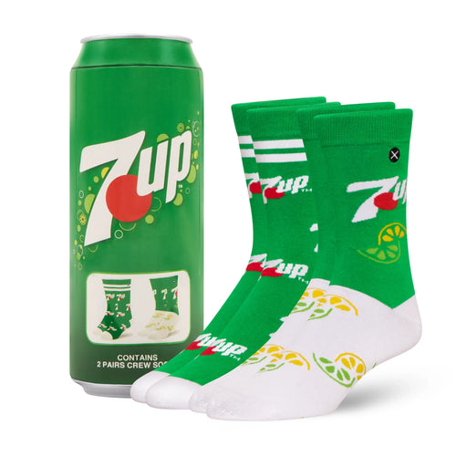 7UP Crew Socks 2 Pair Novelty Soda Graphic Unisex Men Women